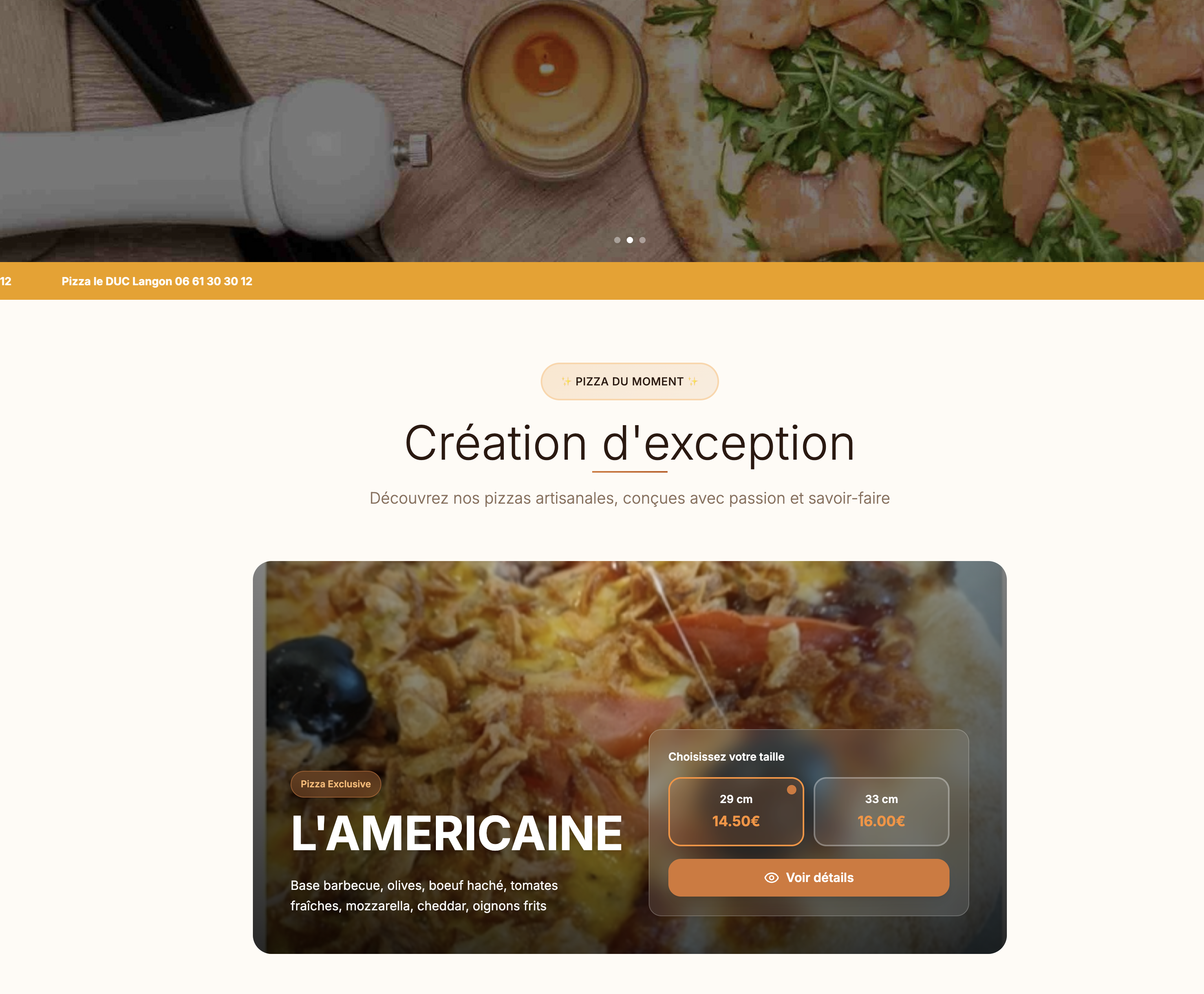Carte et produits